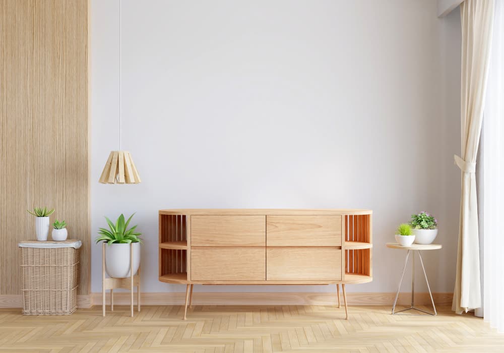 Warm home details styled on a calm neutral shelf