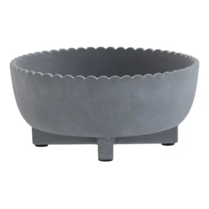 Gray ceramic planter with stand