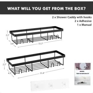 Adhesive bathroom organizer