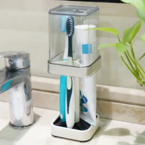Toothbrush holder with cover