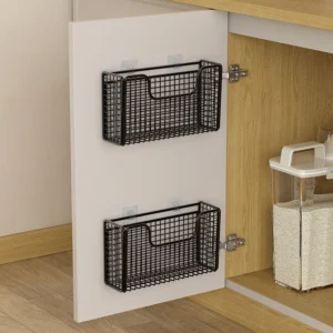 Black metal storage rack