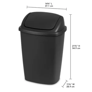 Plastic wastebasket with lid
