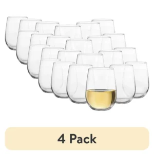 Set of stemless wine glasses