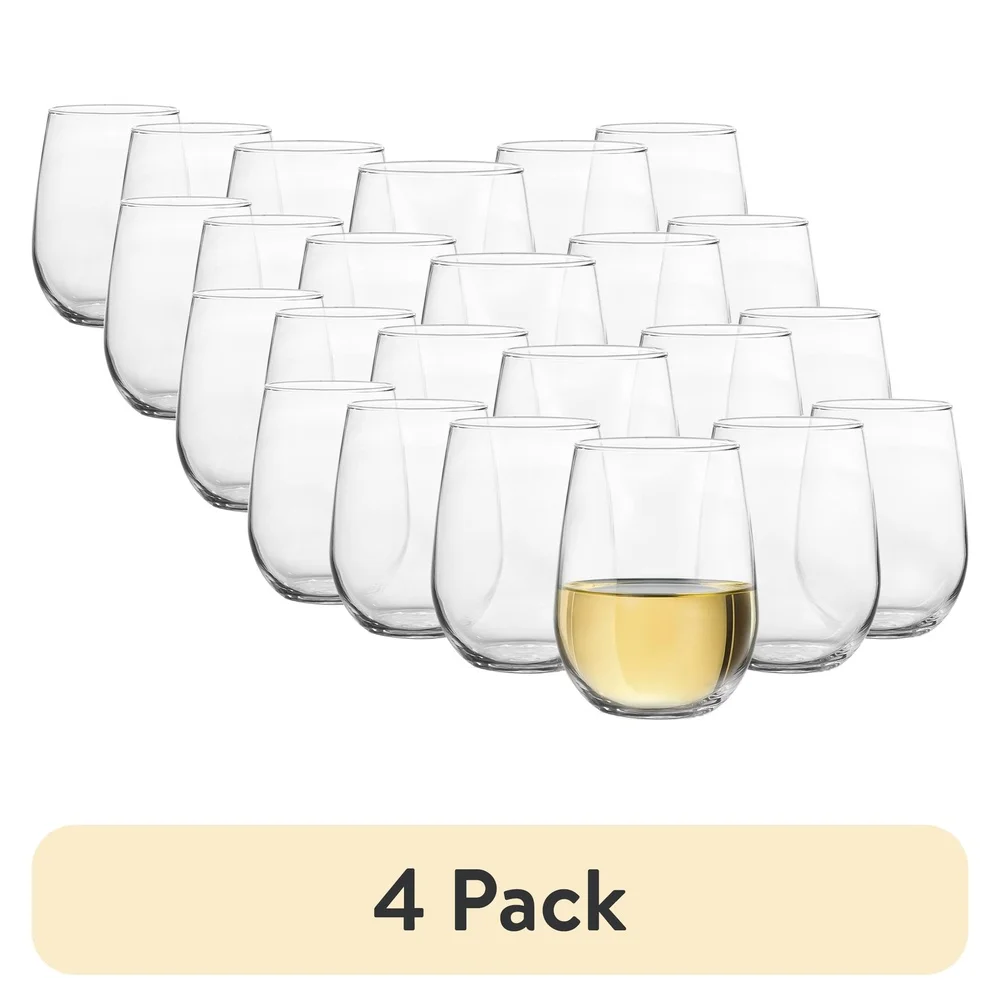 Set of stemless wine glasses