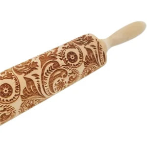 Embossed wooden rolling pin