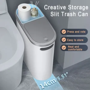 Slim Bathroom Trash Can