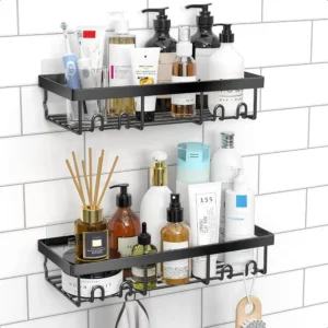 Black shower shelf