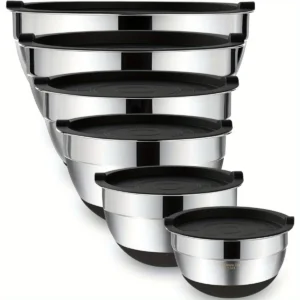 stainless steel mixing bowls with lids